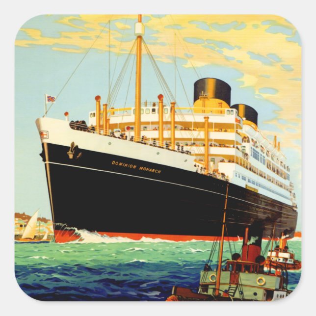 Shaw Savill Line Quadratischer Aufkleber (Vorderseite)