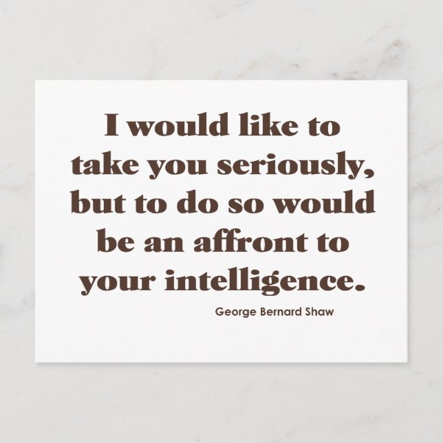 Shaw über Intelligenz Postkarte (Vorderseite)