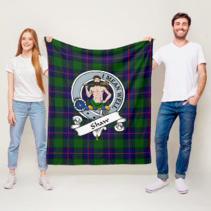 Shaw von Sauchie Modern Clan Abzeichen Tartan Kari Fleecedecke