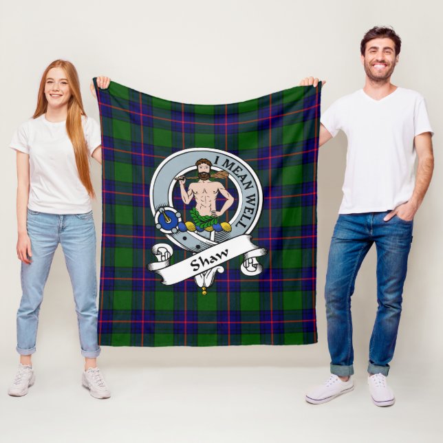 Shaw von Sauchie Modern Clan Abzeichen Tartan Kari Fleecedecke (Beispiel)