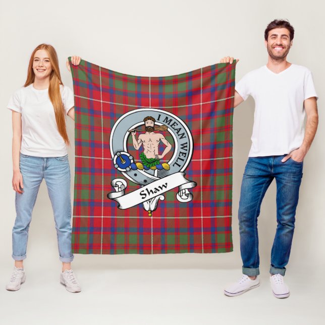 Shaw von Sauchie Red Modern Clan Abzeichen Tartan  Fleecedecke (Beispiel)