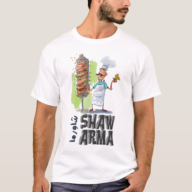 Shawarma Arabische Lebensmittel ش و ر م ا ي ا ا م  T-Shirt (Vorderseite)