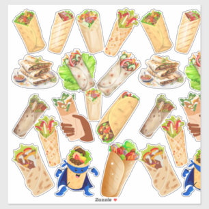 Shawarma Collage Aufkleber