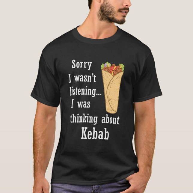 Shawarma Eating Doner Kebab Türkisches Essen T-Shirt (Vorderseite)