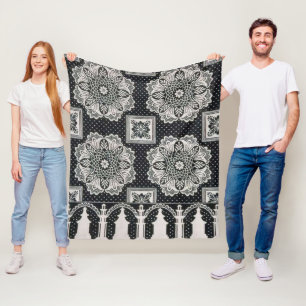 Shawl Blume Print Sherpa Blanket Fleecedecke