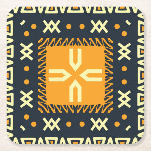 Shawl Design: Indian Batik Square. Rechteckiger Pappuntersetzer