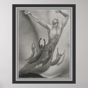 Shawn Men Dancers Art Deco von Major Felten Poster