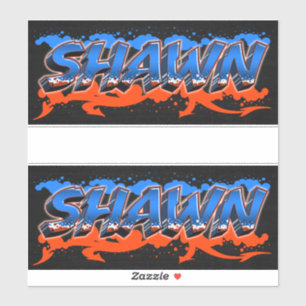 Shawn Vorname Name Graffiti Aufkleber Sticker