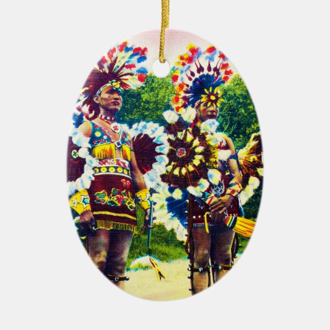 Shawnee Indian War Tänzer, Oklahoma Keramikornament (Vorne)