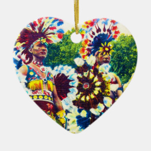 Shawnee Indianische Kriegstänzer, Oklahoma Keramik Ornament