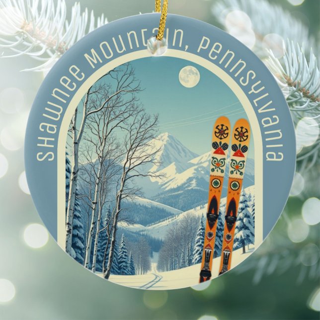 Shawnee Mountain Pennsylvania ski souvenir  Keramik Ornament (Von Creator hochgeladen)