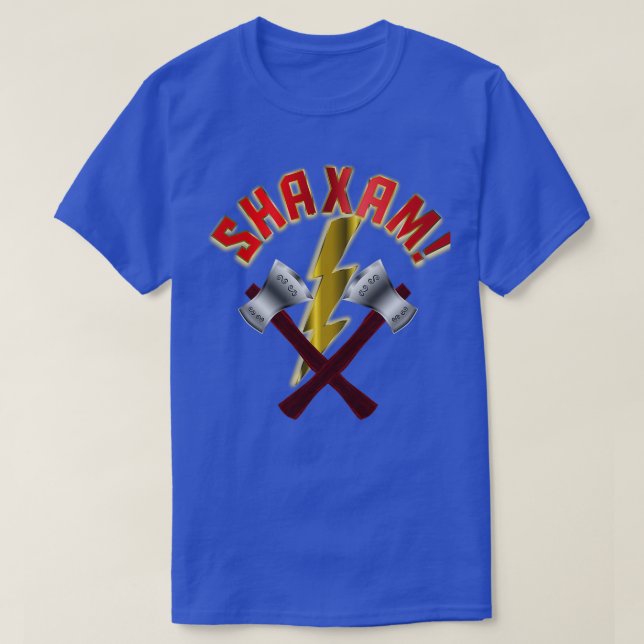 SHAXAM Double Throwing AX and Lightning Bolt Clas T-Shirt (Design vorne)