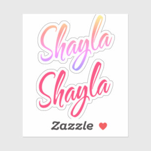 Shayla name cursive Beschriftung x2 Aufkleber