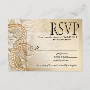 Shayla Pearls and Lace UAWG-1   eierschale RSVP Karte