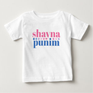 Shayna Punim Jewish Pink Blue Niedlich Slogan Baby T-shirt