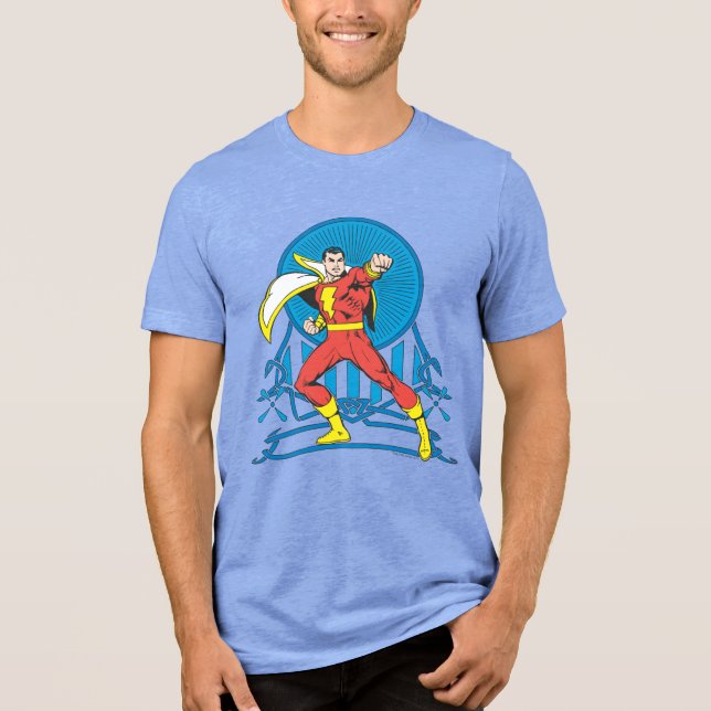 SHAZAM im Kampf Tri-Blend Shirt (Vorderseite)