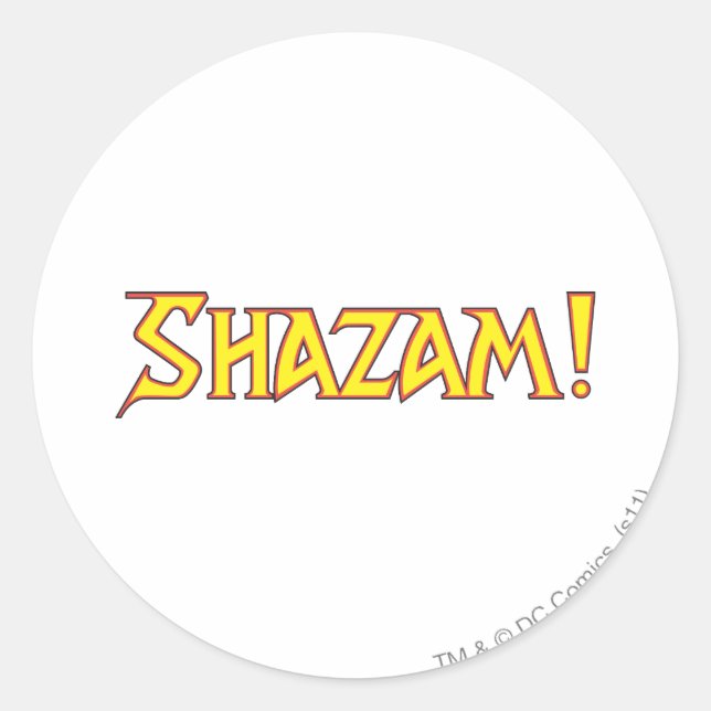 Shazam-Logo Gelb/Rot Runder Aufkleber (Vorderseite)