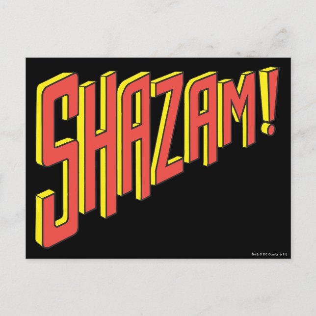 Shazam-Logo Rot/Gelb Postkarte (Vorderseite)
