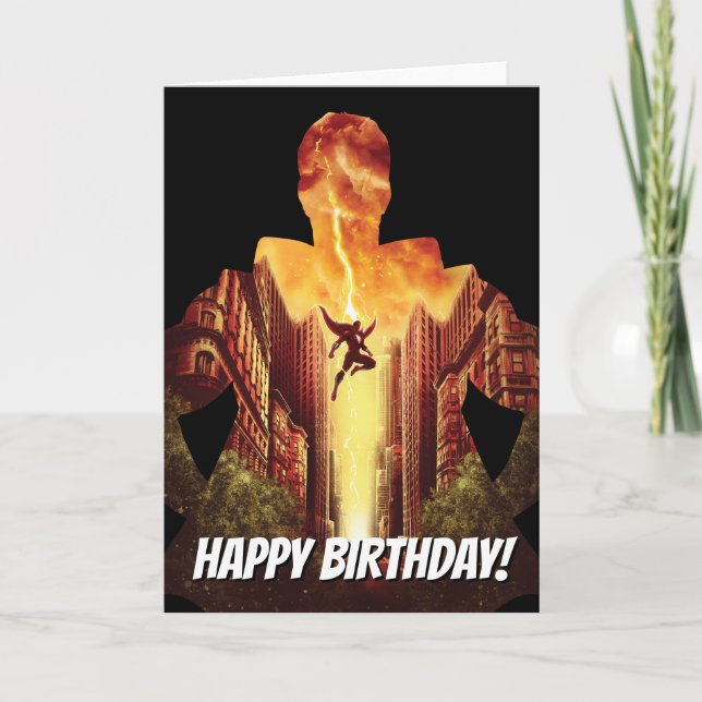 SHAZAM! | Shazam Sonnenuntergang-Silhouette Karte (Vorderseite)