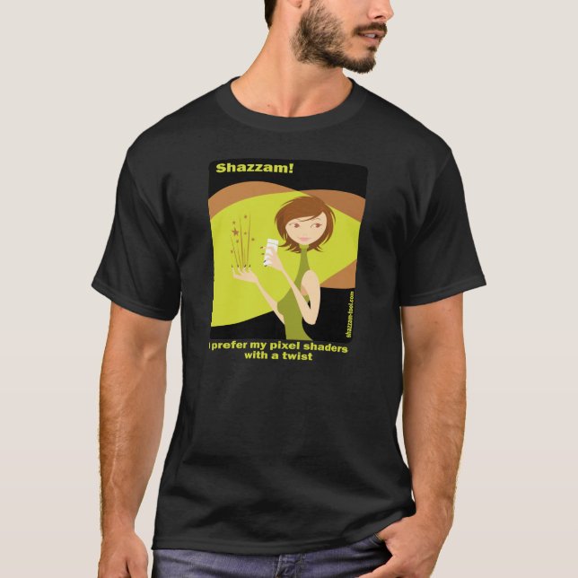 Shazzam mit einer Drehung T-Shirt (Vorderseite)