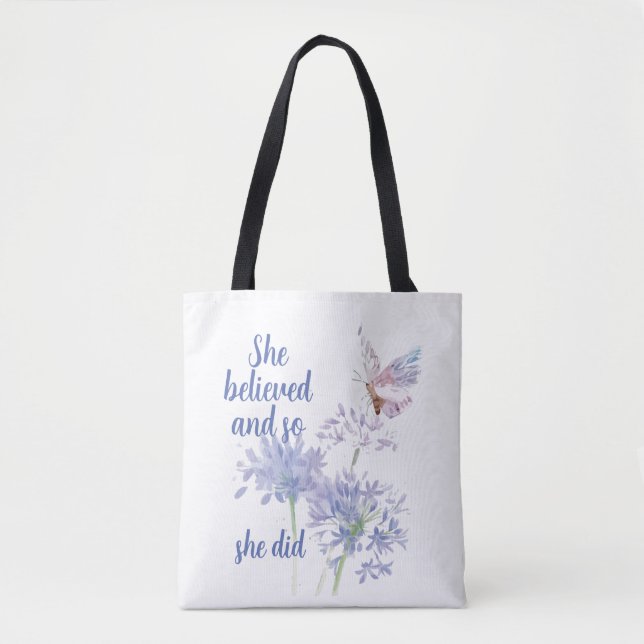 She believed and so Motivational Quote Butterfly (Vorderseite)