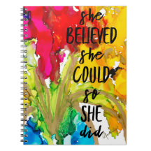 She Believed Lovitude Spiral Notebook Journal