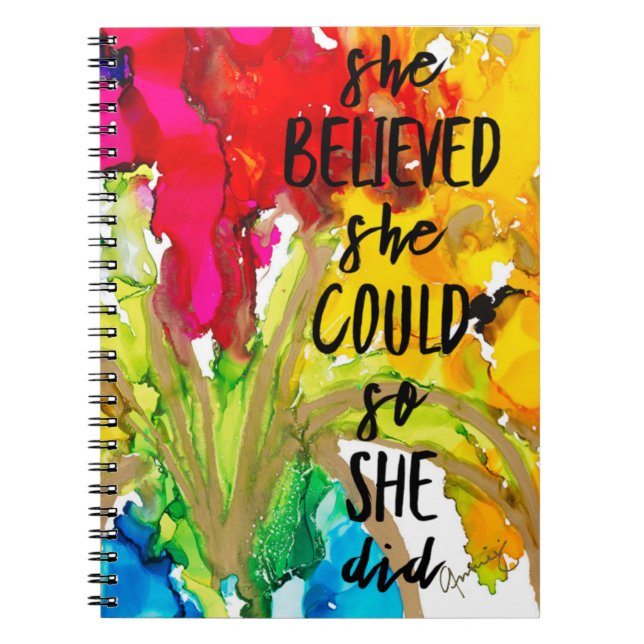 She Believed Lovitude Spiral Notebook Journal Notizblock (Vorderseite)
