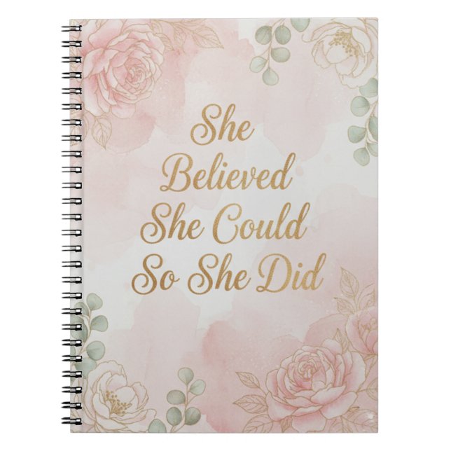 She Believed She Could, So She Did Journal Notizblock (Vorderseite)