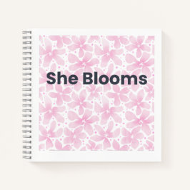 She Blooms Inspirational Floral Notebook Notizbuch