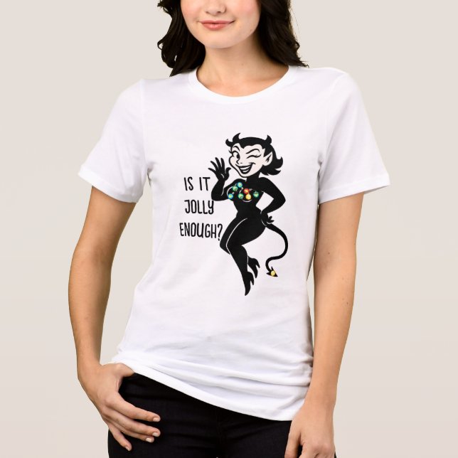She Devil "Naughty Girlfriend" Christmas Lights Tri-Blend Shirt (Vorderseite)
