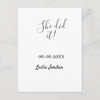 She did it graduation class of 20XX name simple  Postkarte