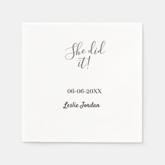 She did it graduation class of 20XX name simple  Serviette