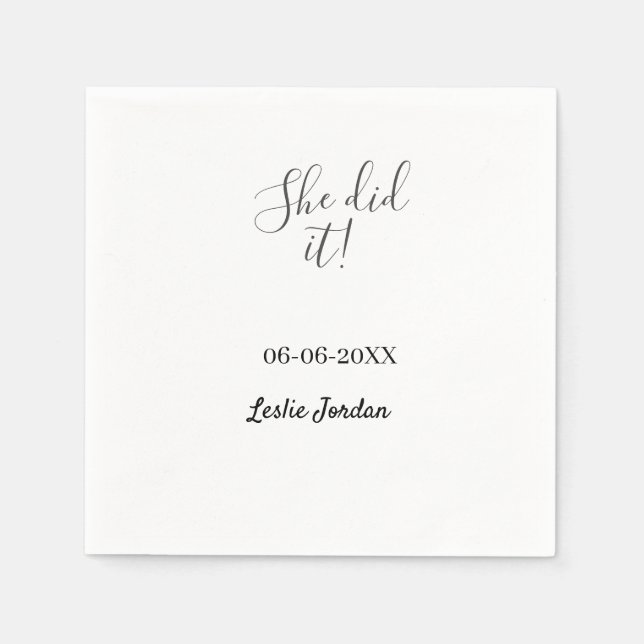 She did it graduation class of 20XX name simple  Serviette (Vorderseite)