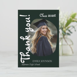 She Did It! Modern Photo Graduation Thank You Card Einladung