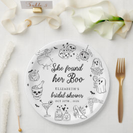 She Found Her Boo Ghost Floral Bridal Shower Pappteller