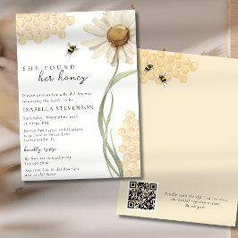 She Found Her Honey Bee Bridal Shower QR Code Einladung