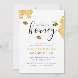 She Found Her Honey Bee Themed Bridal Shower Einladung