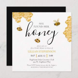 She Found Her Honey Bee Themed Bridal Shower Einladung