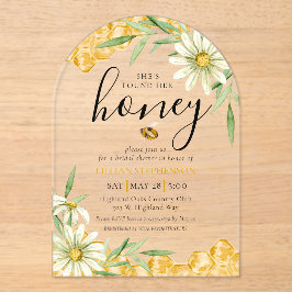 She Found Her Honey Bee Themed Daisy Bridal Shower Acryleinladungen
