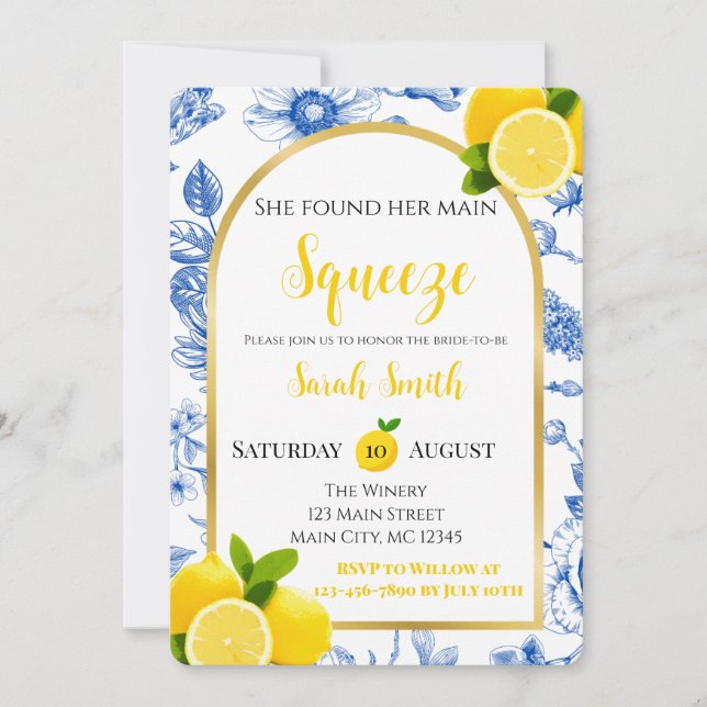 She Found Her Main Squeeze Bridal Shower Invitatio Einladung (Vorderseite)