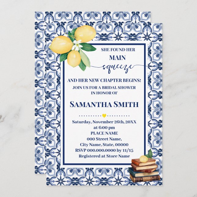 She Found Her Main Squeeze Bridal Shower Save The Date (Vorne/Hinten)