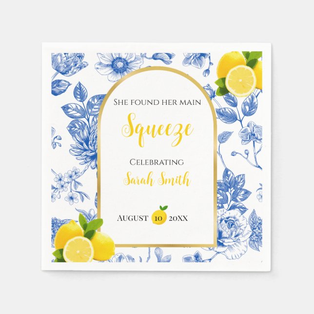 She Found Her Main Squeeze Bridal Shower Serviette (Vorderseite)