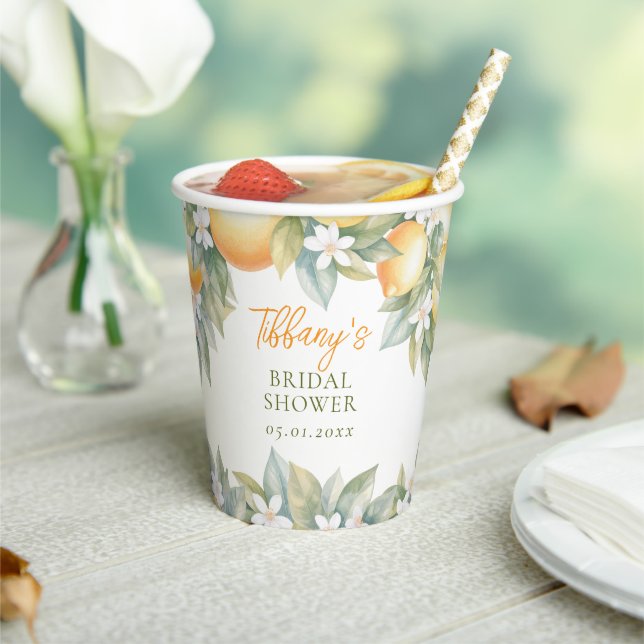 She Found Her Main Squeeze Lemon Bridal Shower Pappbecher (In Situ)