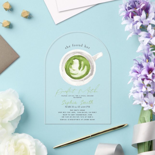 She found her Perfect Matcha Bridal Shower Acryleinladungen (Insitu (Hochzeit))