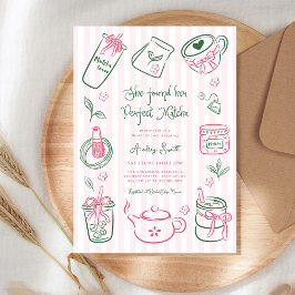 She Found Her Perfect Matcha Pink Bridal Shower Einladung