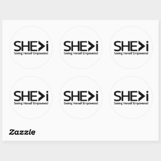SHE>i Seht sich selbst empowervoll Runder Aufkleber