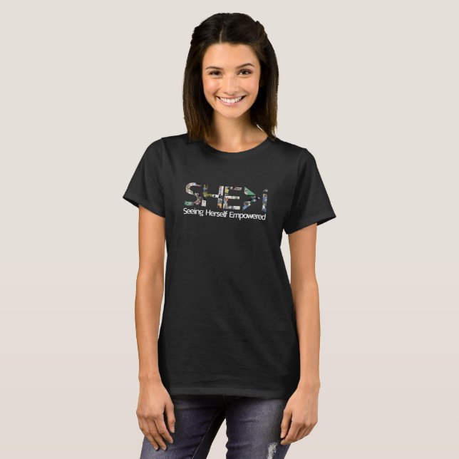 SHE>i Seht sich selbst empowervoll T-Shirt (Vorne ganz)