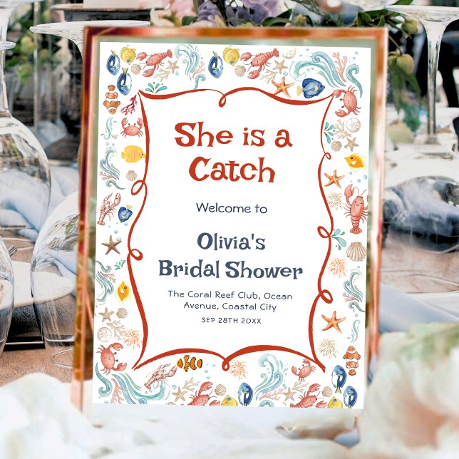 She Is a Catch Ocean Welcome Poster Nautical (Von Creator hochgeladen)