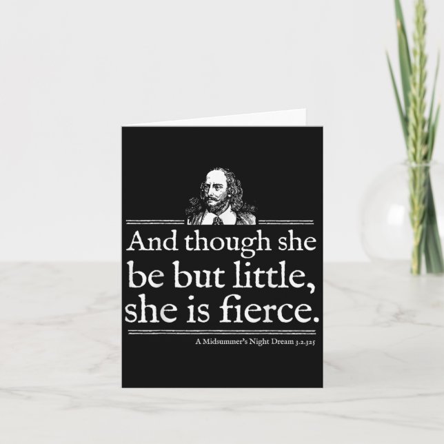 She Is Fierce Shakespeare Quote Shirt Theater Play Karte (Vorderseite)
