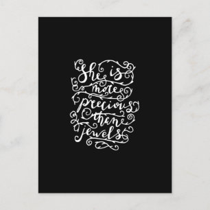she is more precious than jewels postkarte